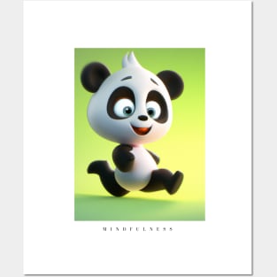 Mindfulness Panda Bear 3D Digital Art Posters and Art